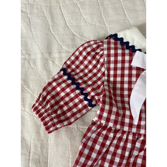 Faded Glory Baby Girl Dress Size 6-9M Vintage Y2K Red White GIngham Check Sailor - Picture 6 of 16